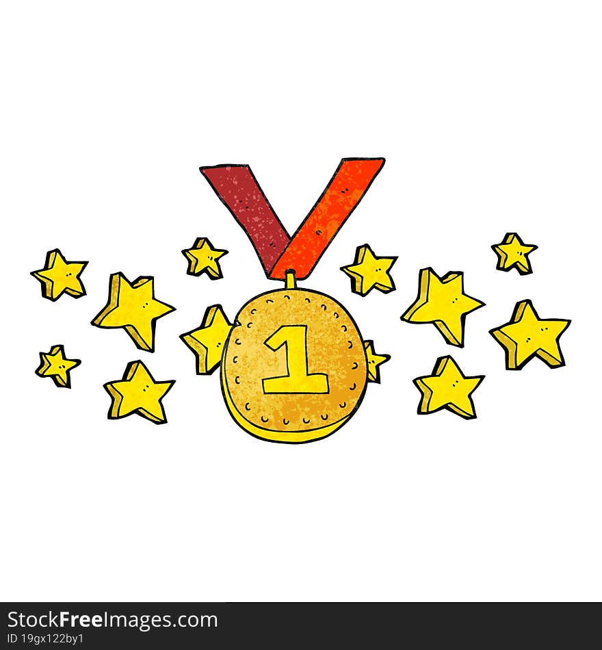 textured cartoon first place medal