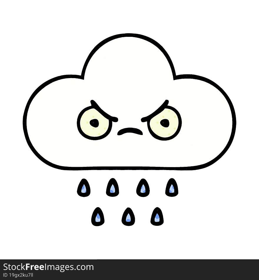 comic book style cartoon rain cloud