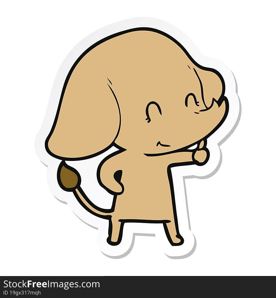 sticker of a cute cartoon elephant