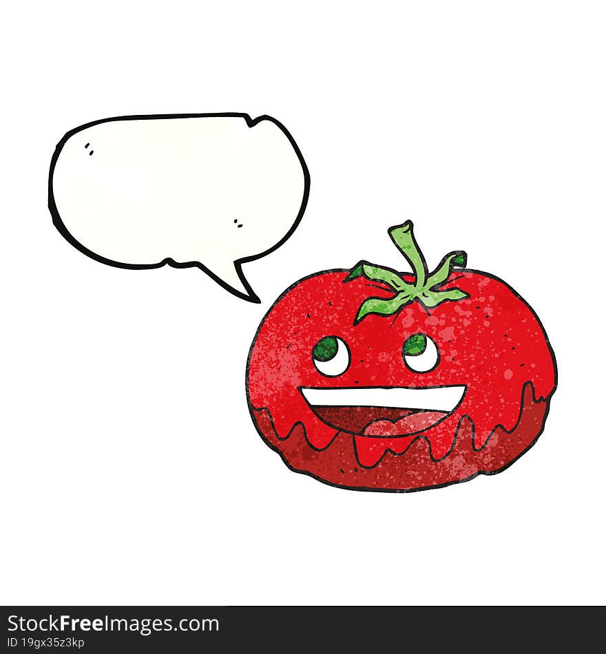 freehand drawn texture speech bubble cartoon tomato