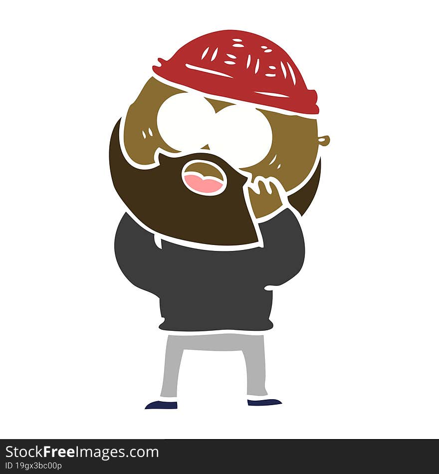 flat color style cartoon bearded man