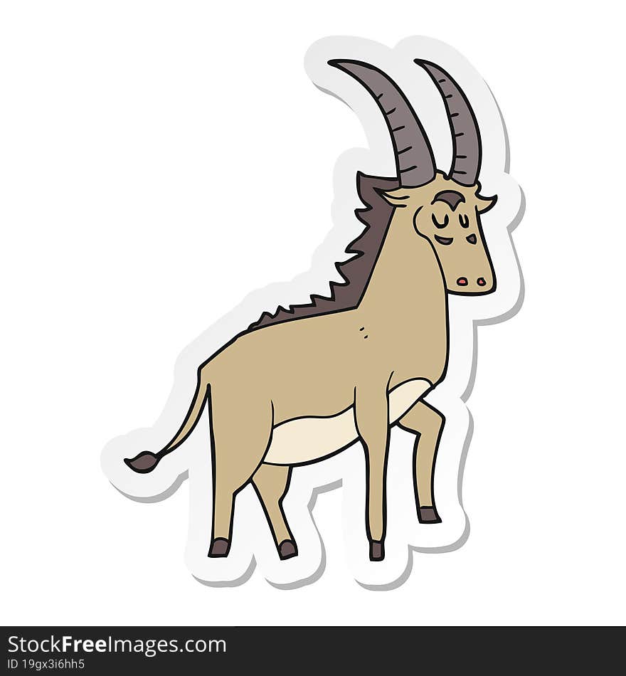 sticker of a cartoon antelope