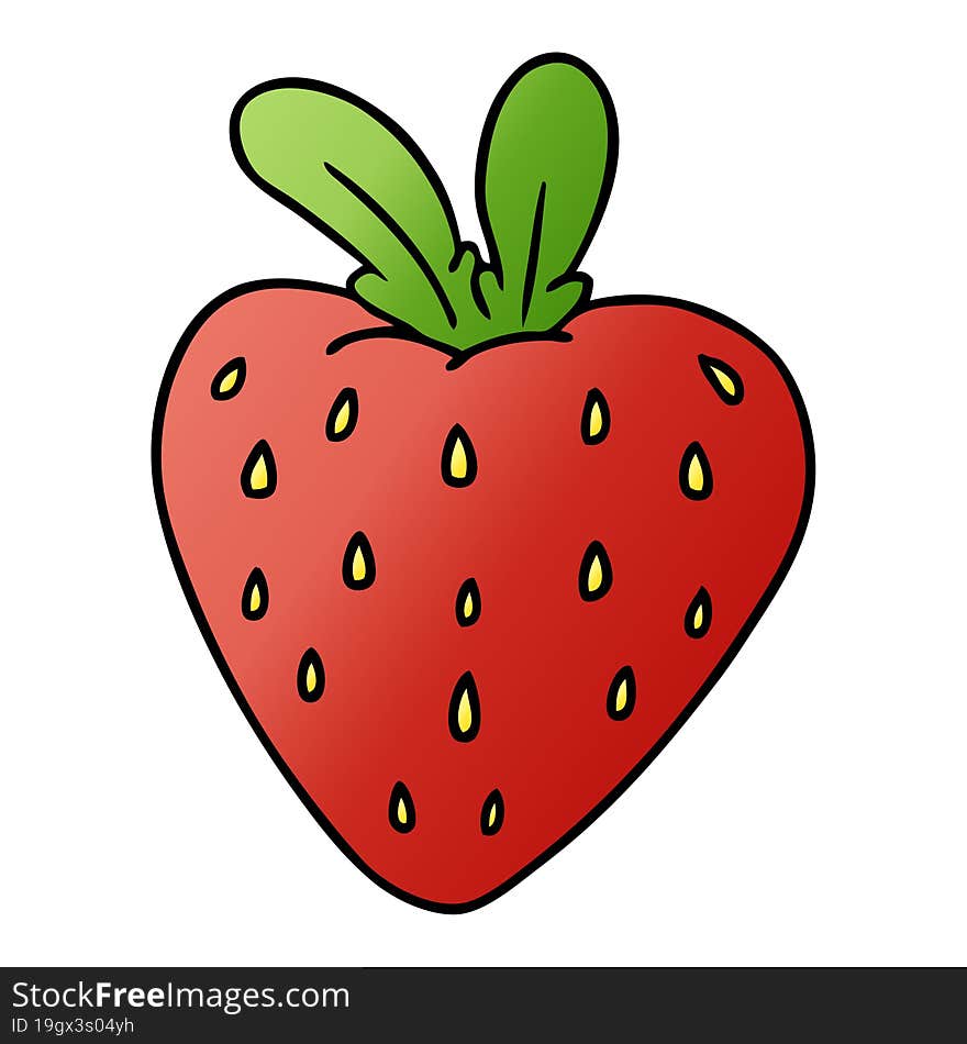 gradient cartoon doodle of a fresh strawberry