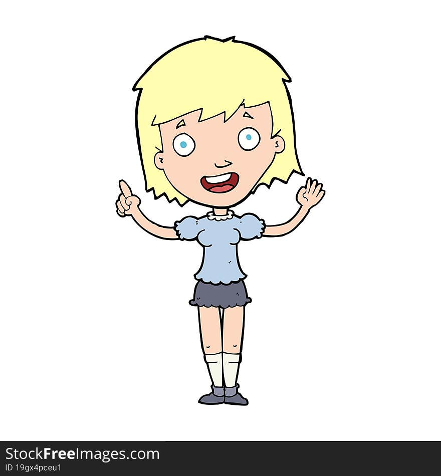 cartoon woman pointing