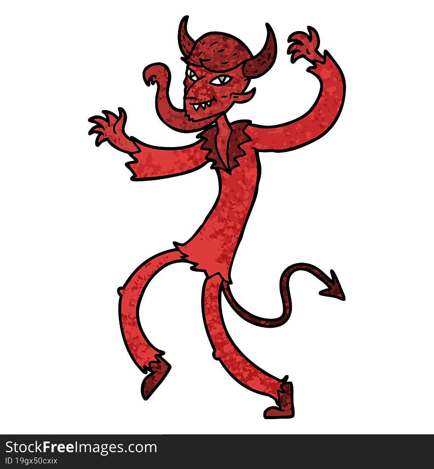 cartoon dancing devil. cartoon dancing devil