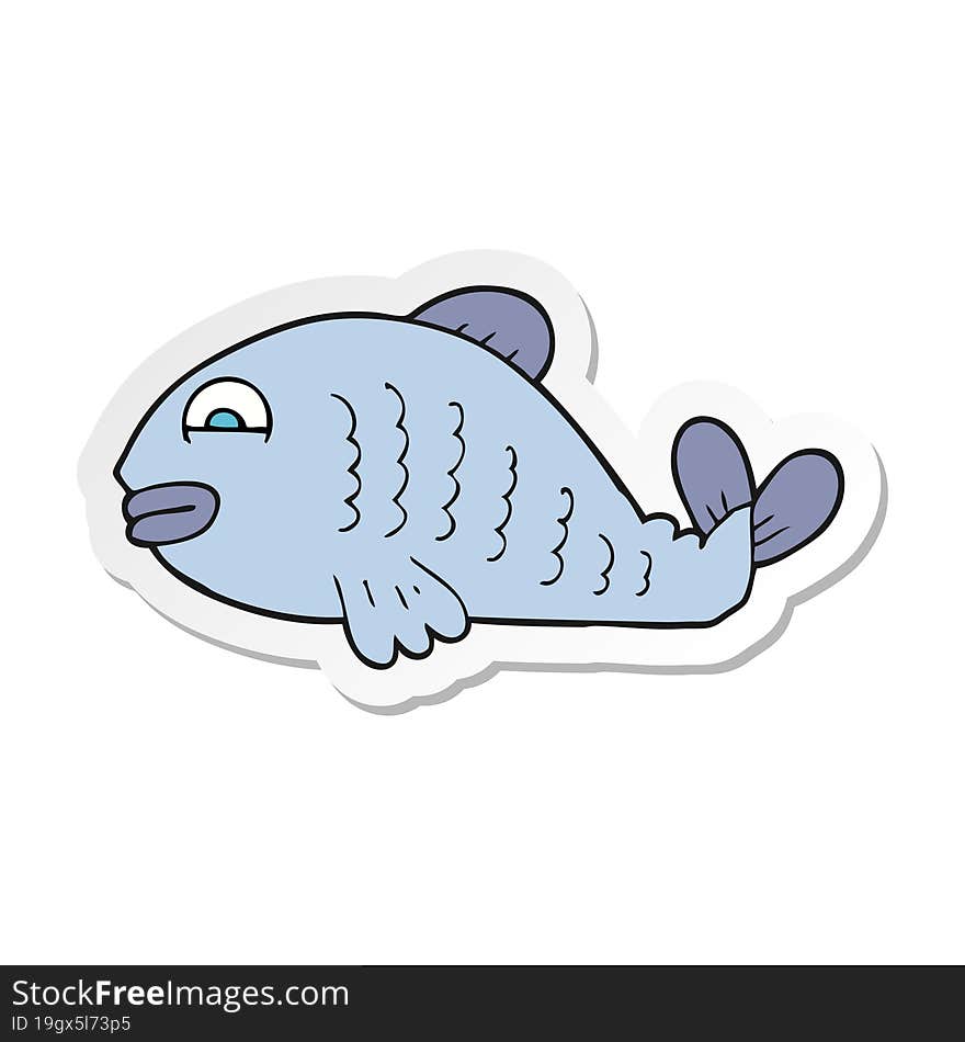 Sticker Of A Cartoon Fish