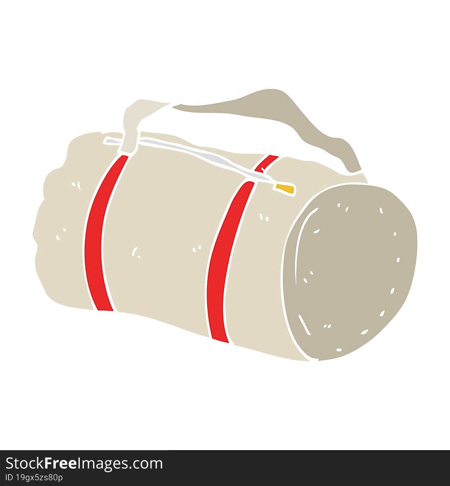 flat color illustration of a cartoon sports bag