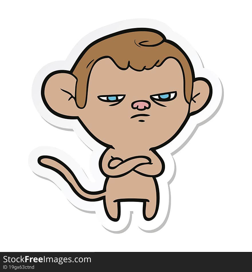 Sticker Of A Cartoon Monkey