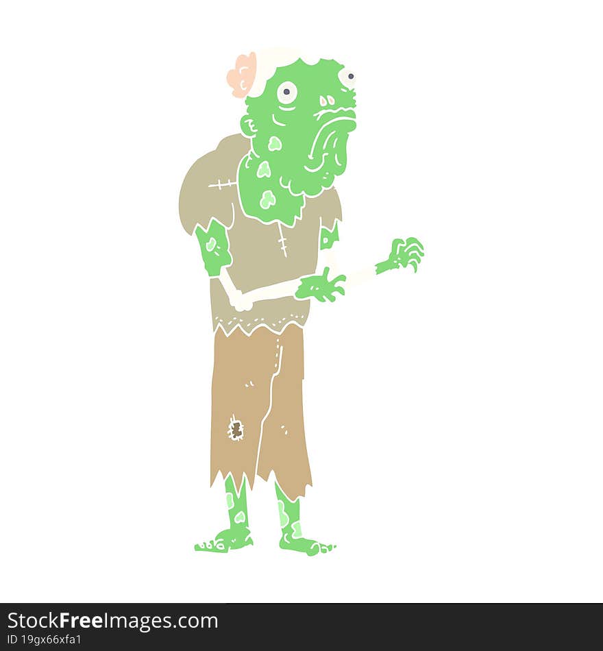 Flat Color Style Cartoon Zombie