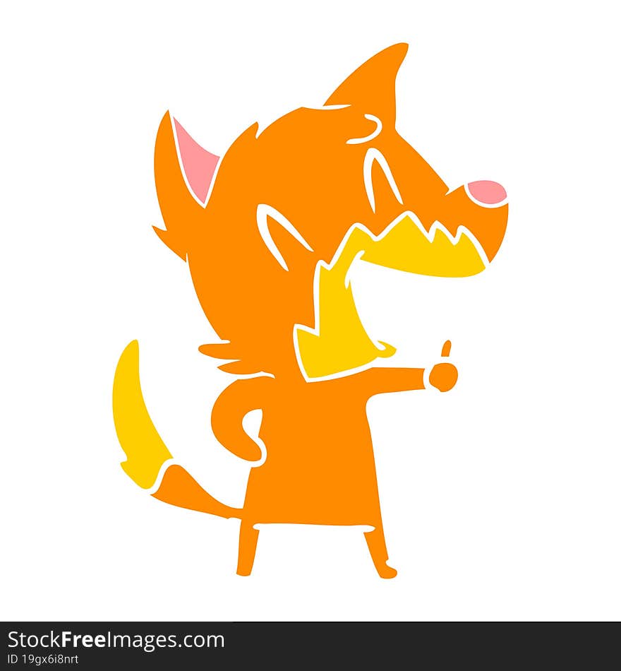 Laughing Fox Flat Color Style Cartoon