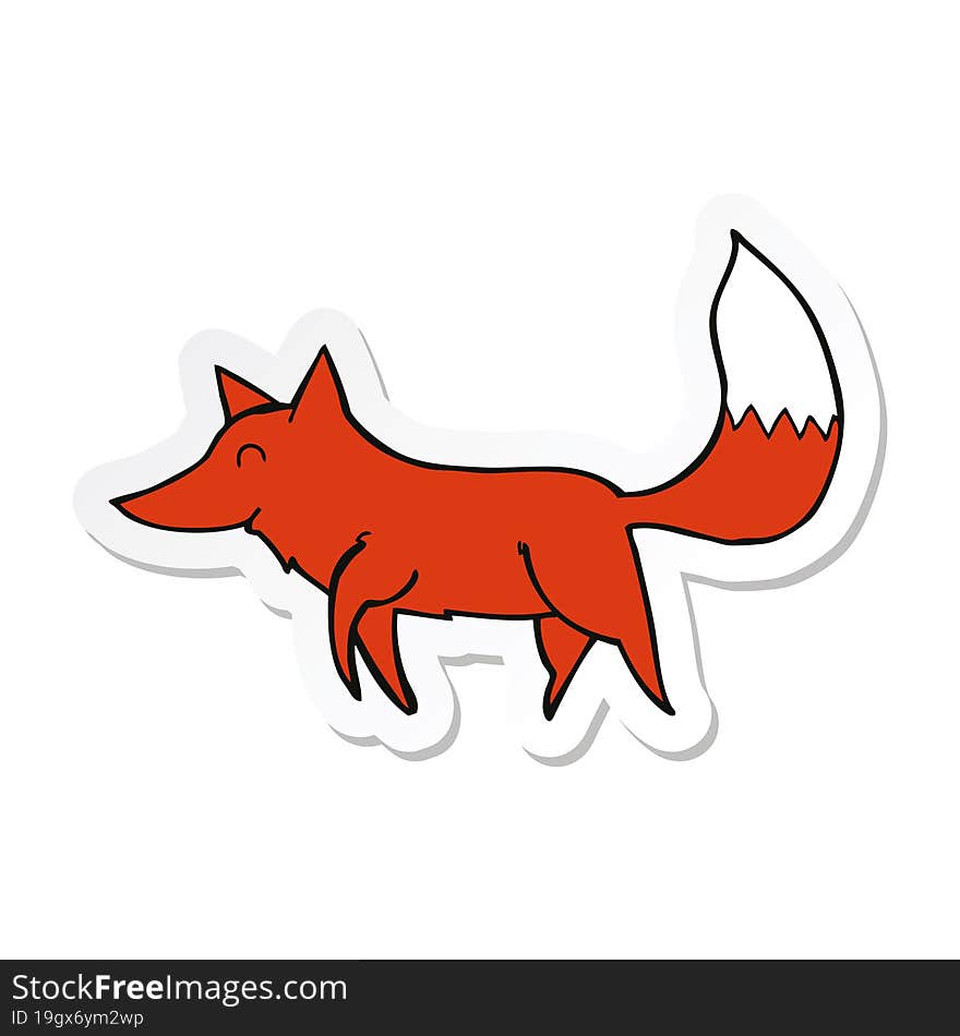 sticker of a cartoon wolf