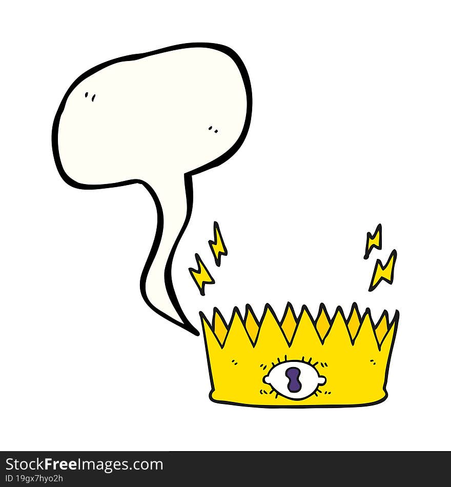 Speech Bubble Cartoon Magic Crown