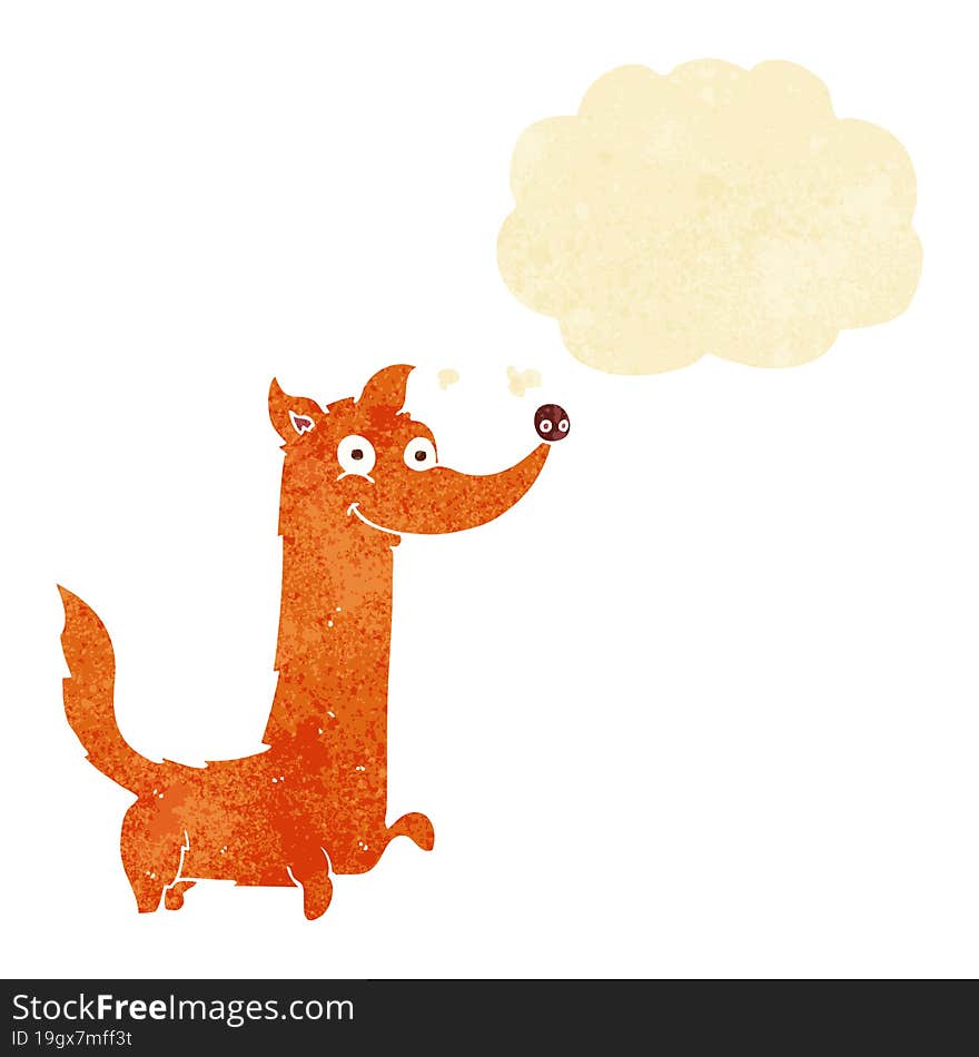 Cartoon Happy Dog With Thought Bubble