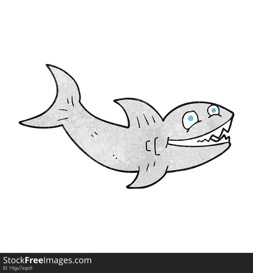 freehand textured cartoon shark