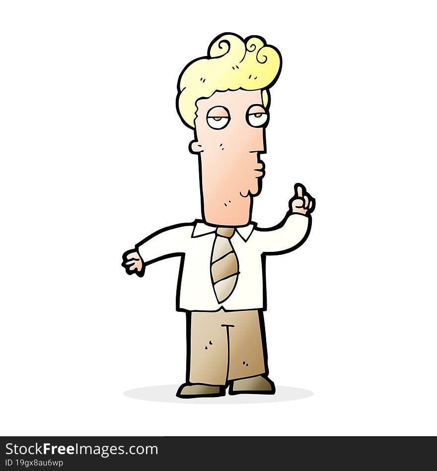 cartoon bored man asking question