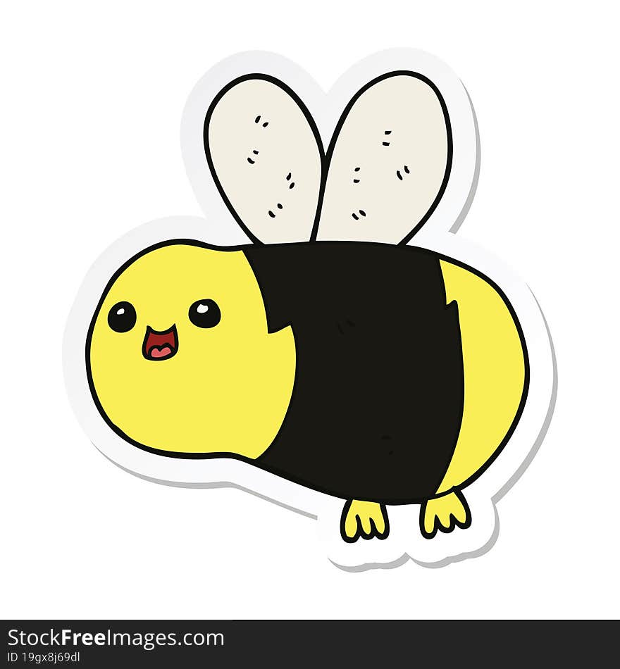 sticker of a cartoon bee