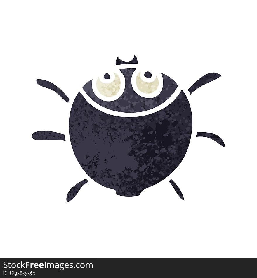 retro illustration style quirky cartoon beetle. retro illustration style quirky cartoon beetle