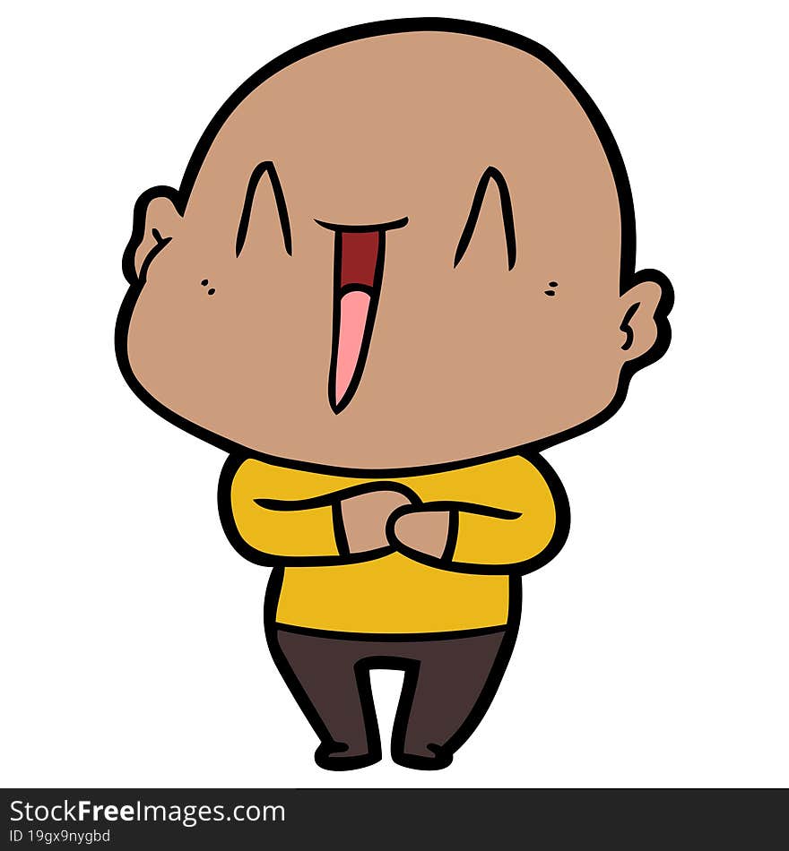 happy cartoon bald man. happy cartoon bald man