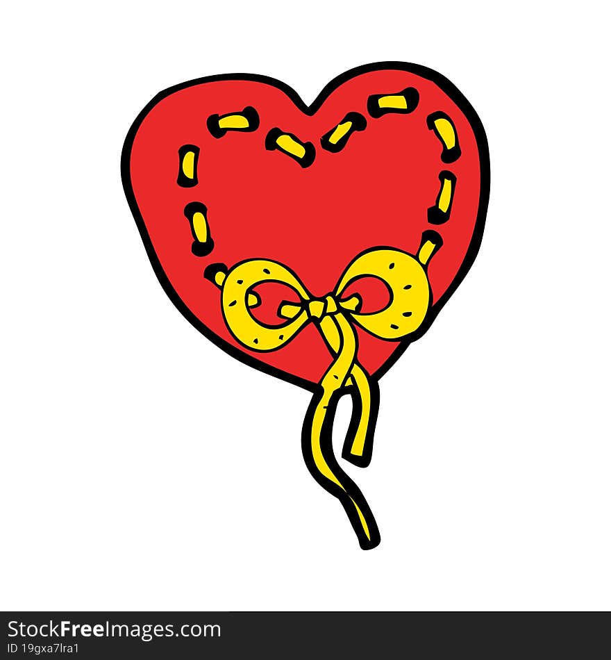 stitched heart cartoon