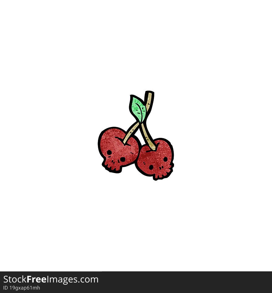 cartoon skull cherries