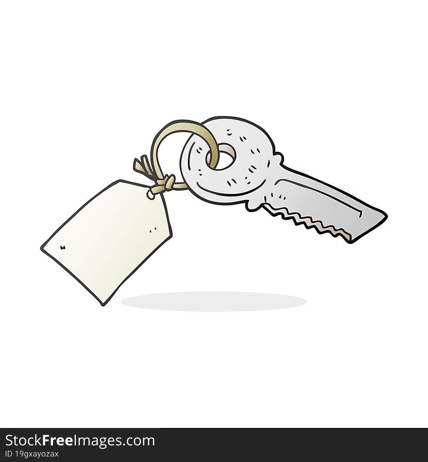 cartoon key with tag