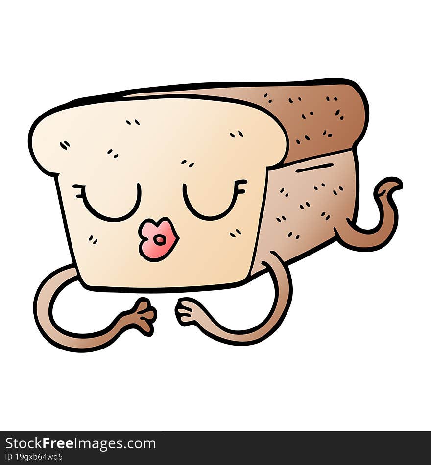 cartoon doodle loaf of bread