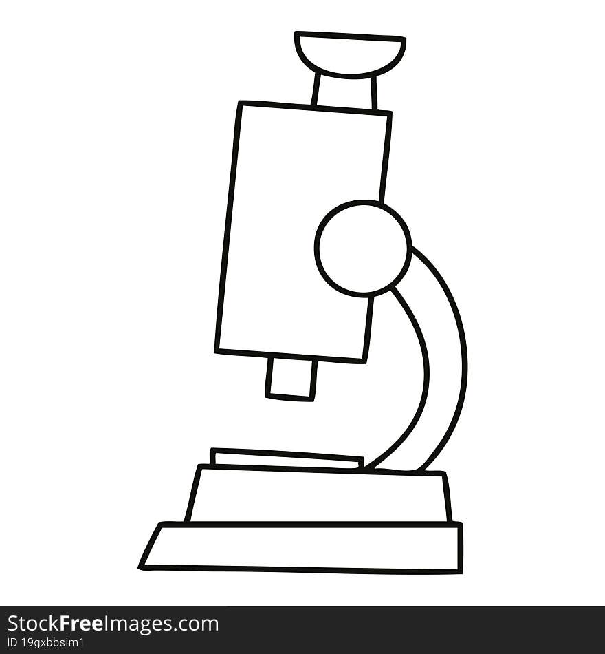 Line Drawing Cartoon Science Microscope