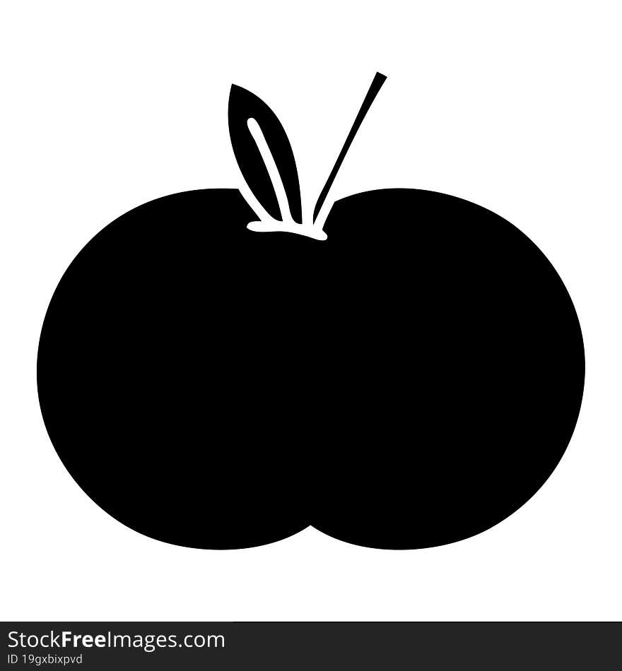 flat symbol juicy apple