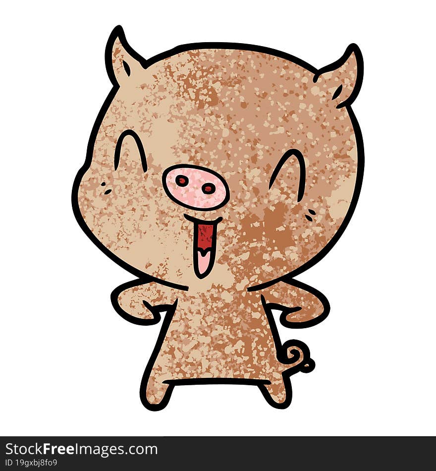 happy cartoon pig. happy cartoon pig