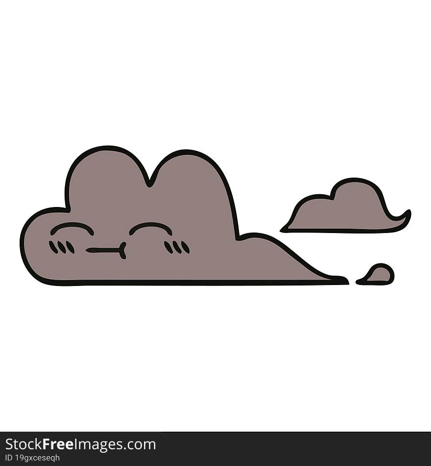 cute cartoon of a storm cloud. cute cartoon of a storm cloud