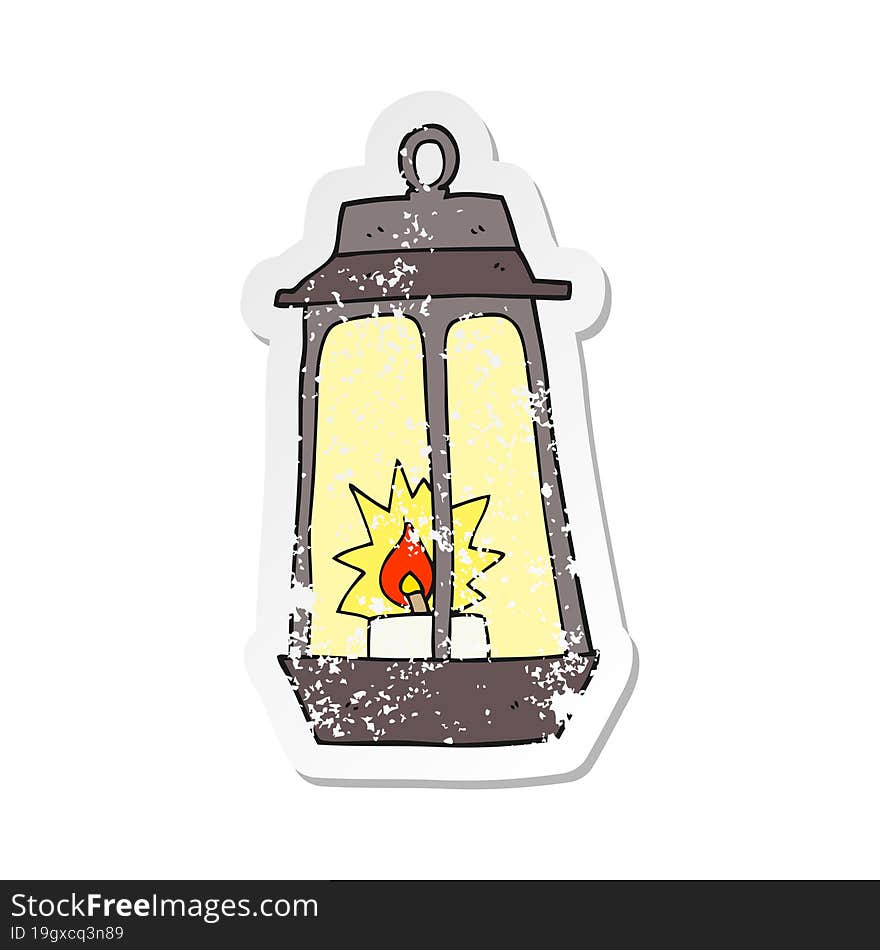 retro distressed sticker of a cartoon lantern