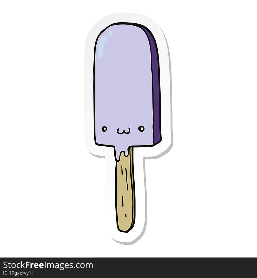 sticker of a cartoon ice lolly