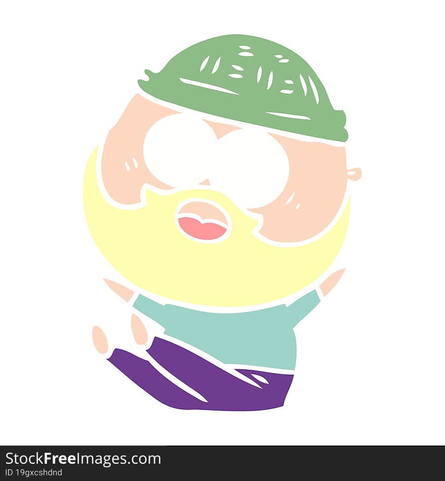 flat color style cartoon bearded man