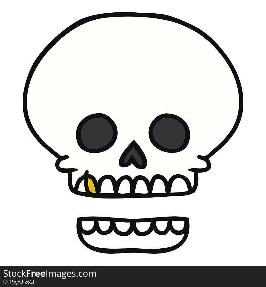 Cartoon Doodle Of A Skull Head