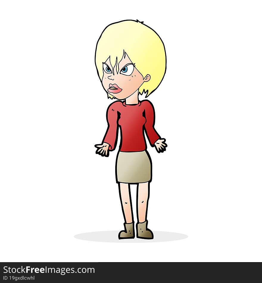 cartoon annoyed woman