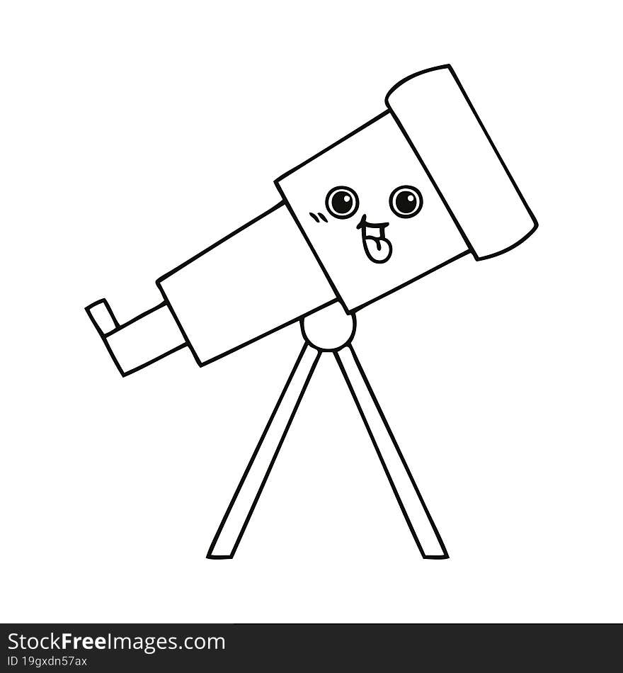 line drawing cartoon telescope