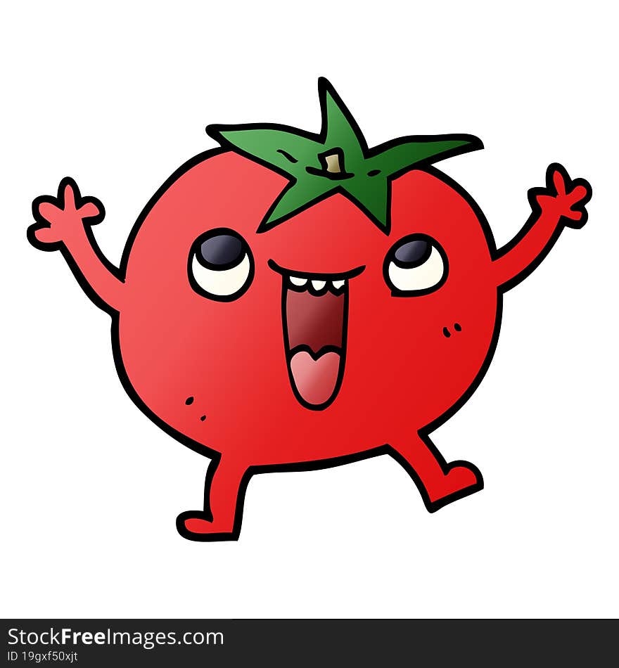 cartoon doodle happy tomato