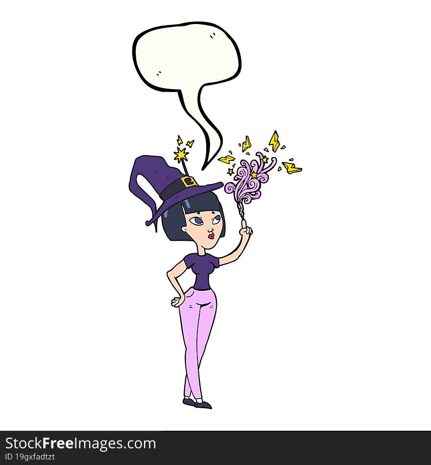 Speech Bubble Cartoon Witch