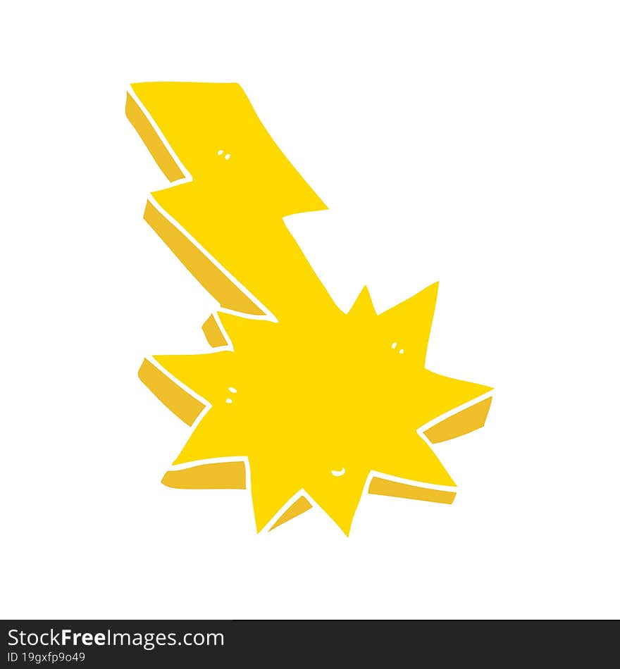 flat color style cartoon lightning strike