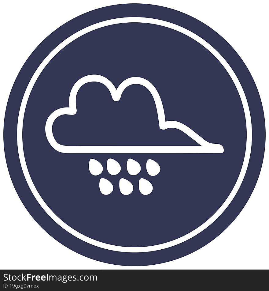 rain cloud circular icon