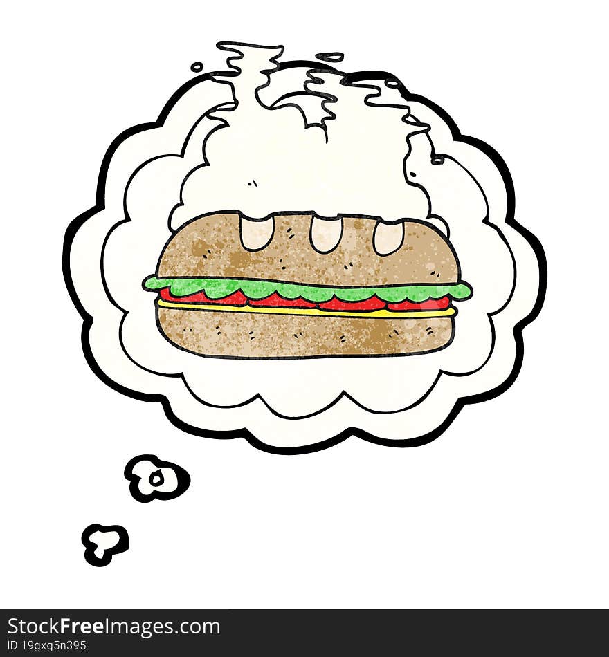 thought bubble textured cartoon huge sandwich