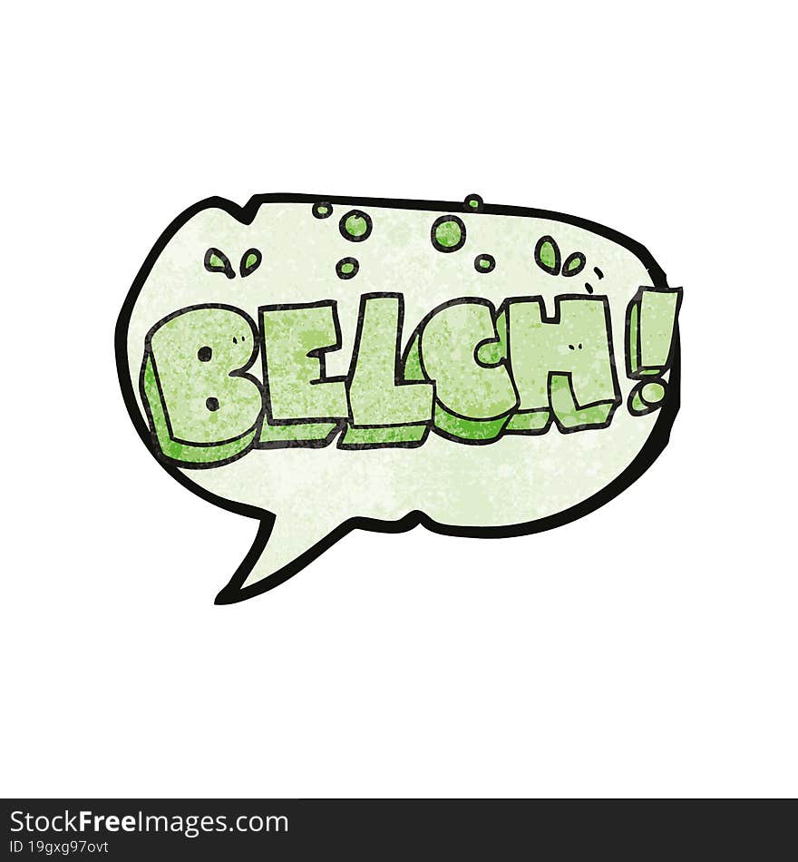 Speech Bubble Textured Cartoon Belch Text