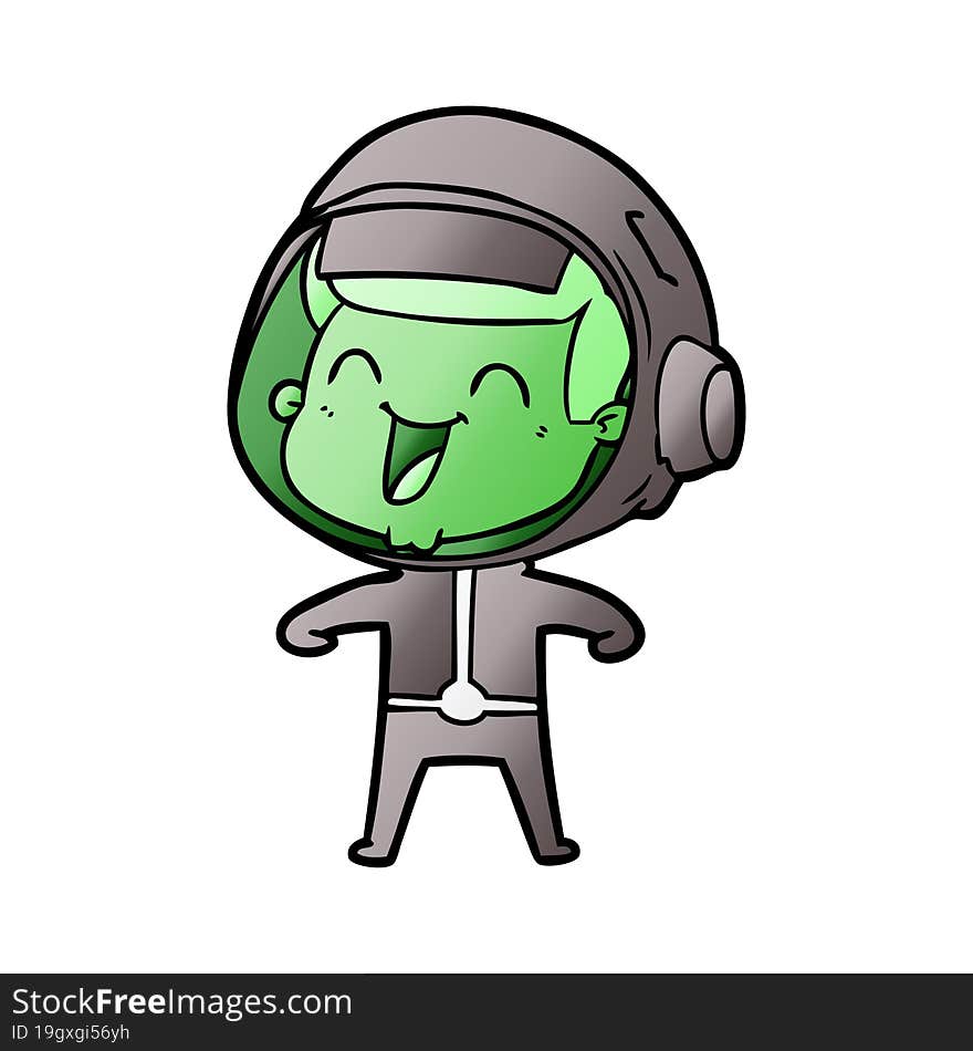 happy cartoon astronaut. happy cartoon astronaut