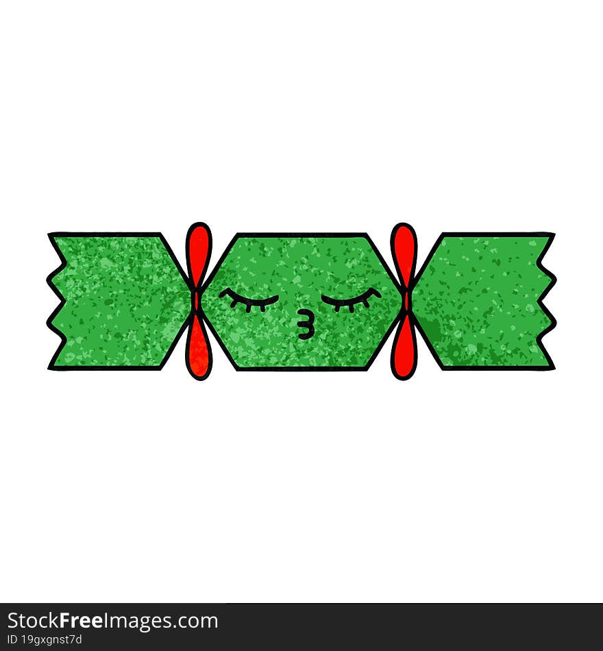 Retro Grunge Texture Cartoon Christmas Cracker