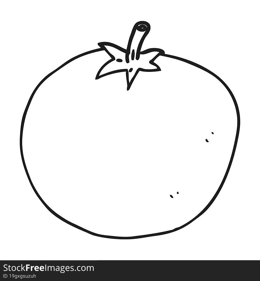 Black And White Cartoon Tomato