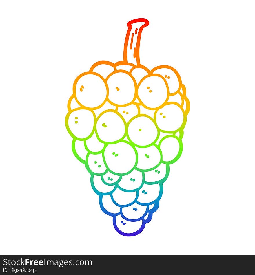 rainbow gradient line drawing cartoon grapes