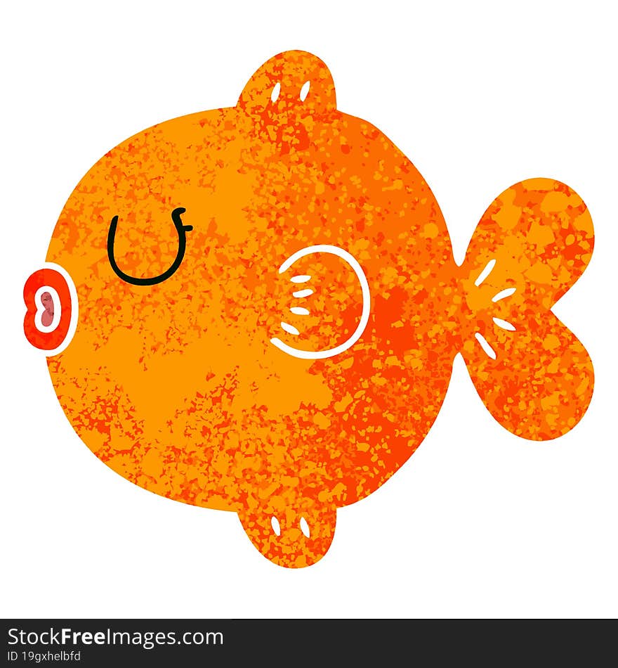 Quirky Retro Illustration Style Cartoon Fish