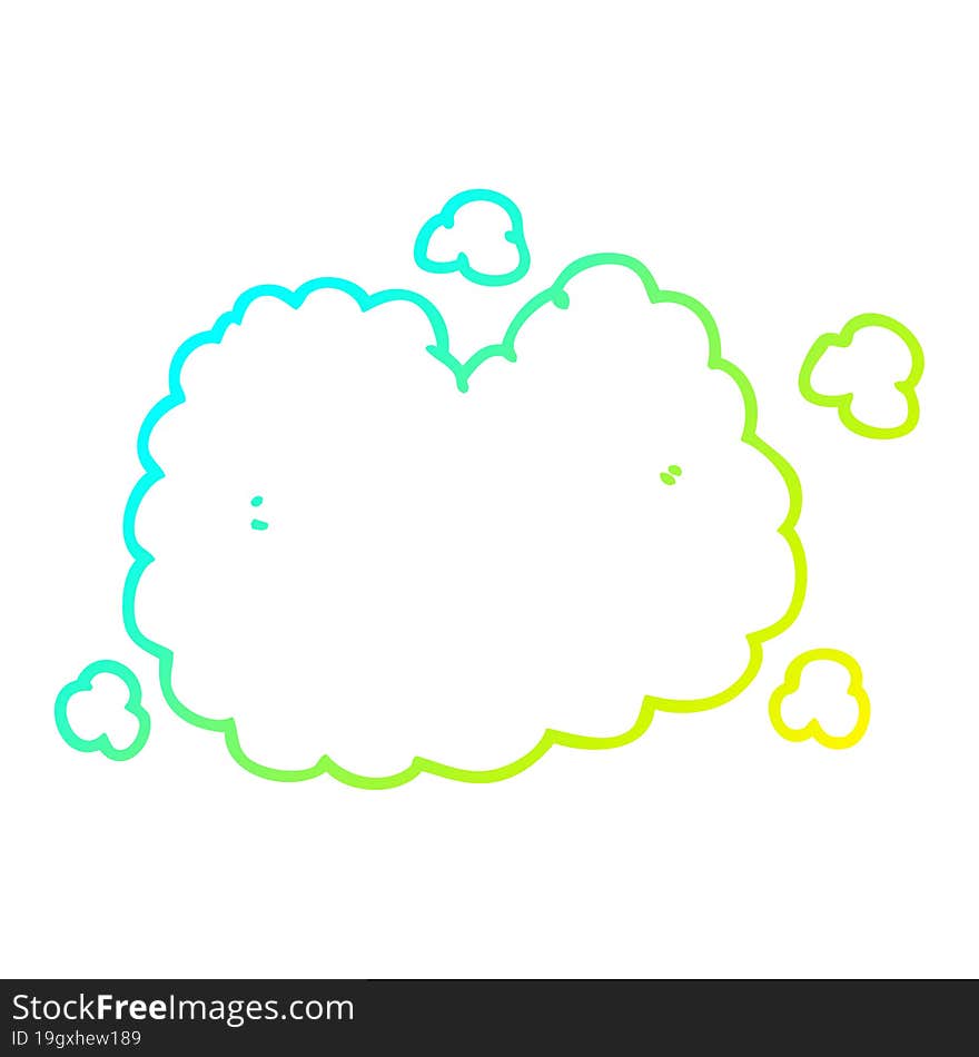 Cold Gradient Line Drawing Cartoon Smoke Cloud