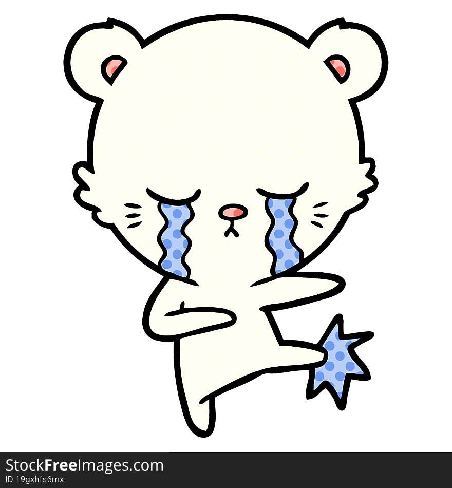 crying cartoon polarbear. crying cartoon polarbear