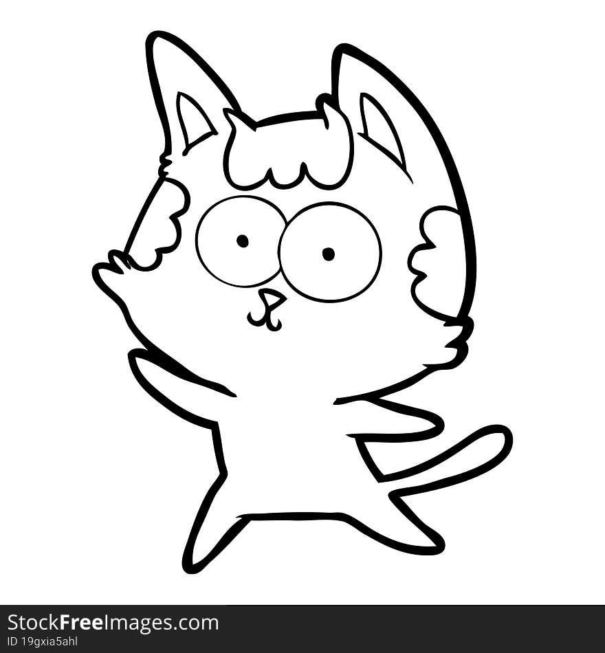 happy cartoon cat. happy cartoon cat